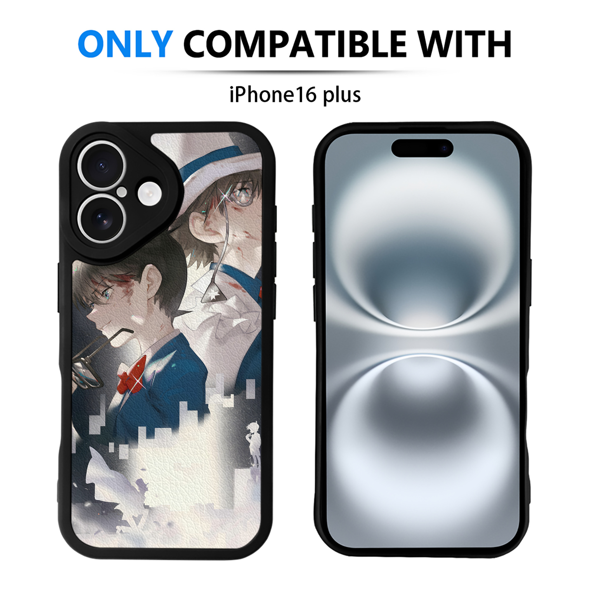 （画像用） 名探偵コナン Detective Conan 【iPhone 16シリーズ対応】シリコンスマホケース（レザー調） 材質：シリコン